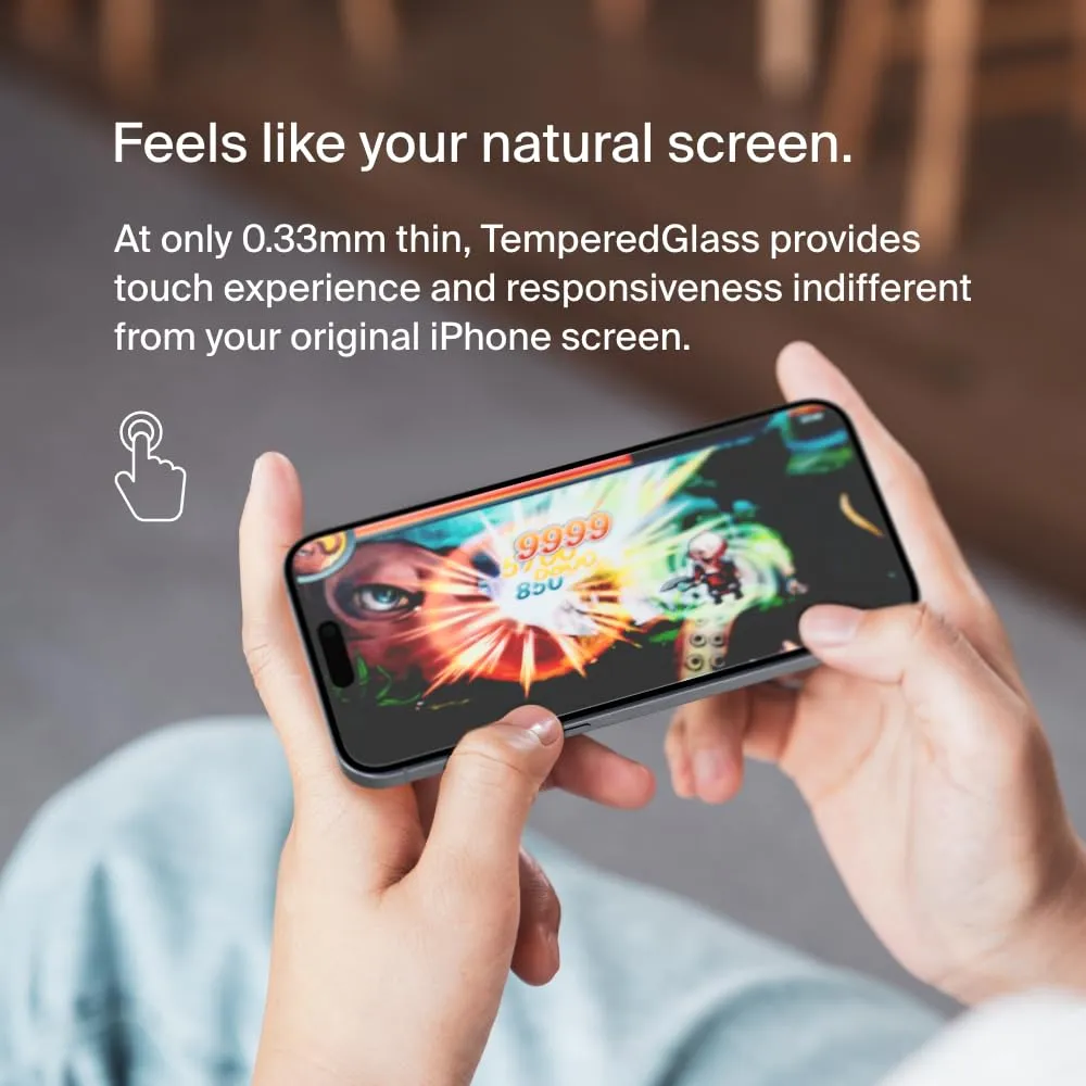 Belkin Privacy Tempered Glass Full Screen Protector Guard for iPhone 15 Pro Max overview 3
