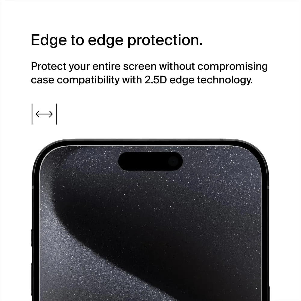 Belkin Privacy Tempered Glass Full Screen Protector Guard for iPhone 15 Pro Max overview 4