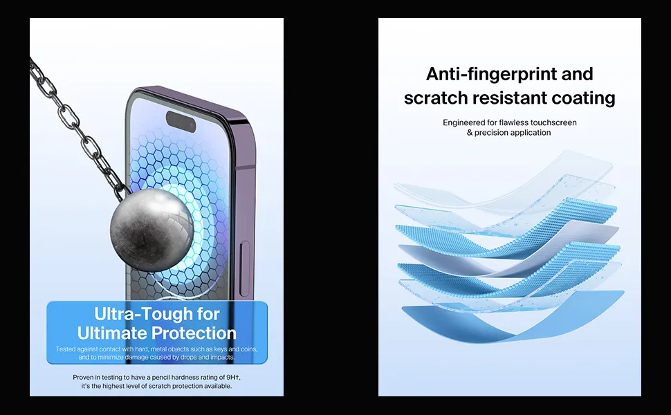 Belkin Tempered Glass Screen Protector Guard for iPhone 15 (2 Pack) overview 3