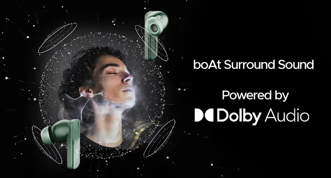 Boat Airdopes 800, Dolby Audio, Adaptive EQ by Mimi TWS Ear Buds Wireless Earphones with mic (Interstellar Black) overview 2