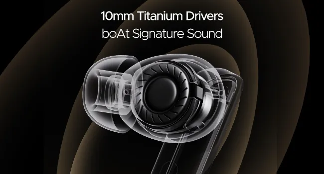 Boat Airdopes 800, Dolby Audio, Adaptive EQ by Mimi TWS Ear Buds Wireless Earphones with mic (Interstellar Black) overview 3