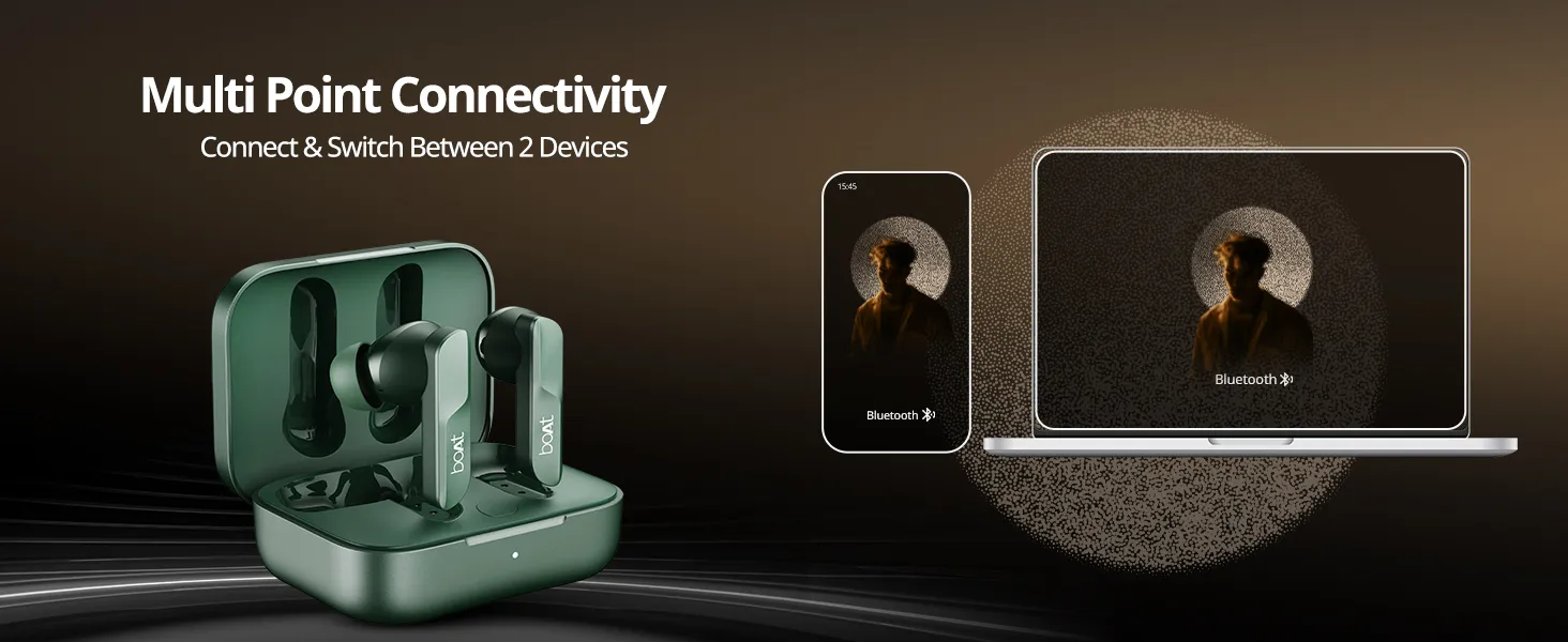 Boat Airdopes 800, Dolby Audio, Adaptive EQ by Mimi TWS Ear Buds Wireless Earphones with mic (Interstellar Black) overview 6