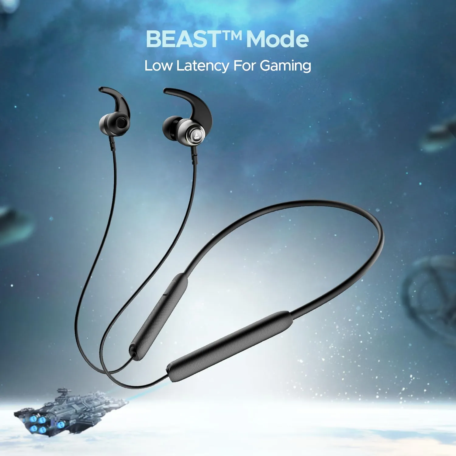 Boat Rockerz 268 Bluetooth in Ear Earphones with Beast™ Mode Neckband (Active Black) overview 2