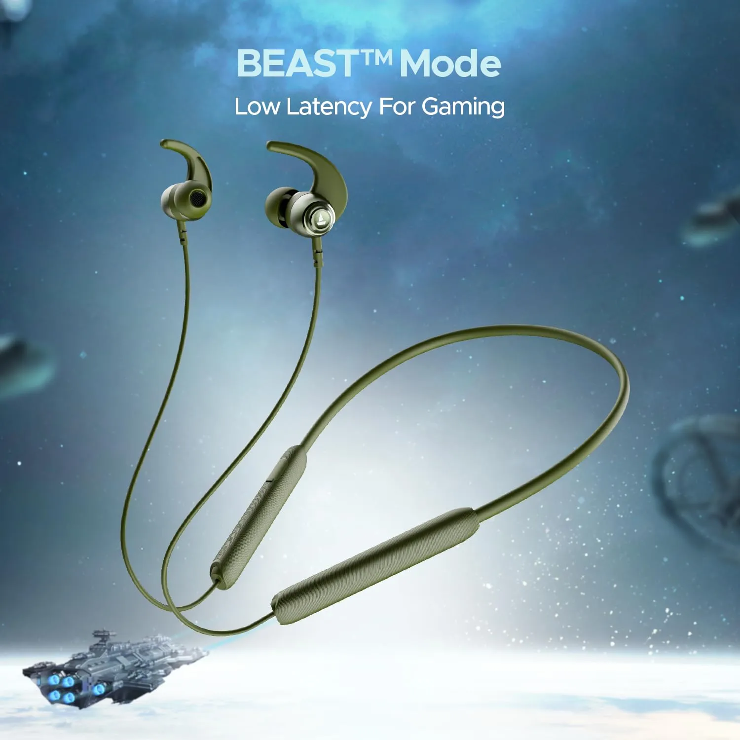 Boat Rockerz 268 Bluetooth in Ear Earphones with Beast™ Mode Neckband (Fern Green) overview 2