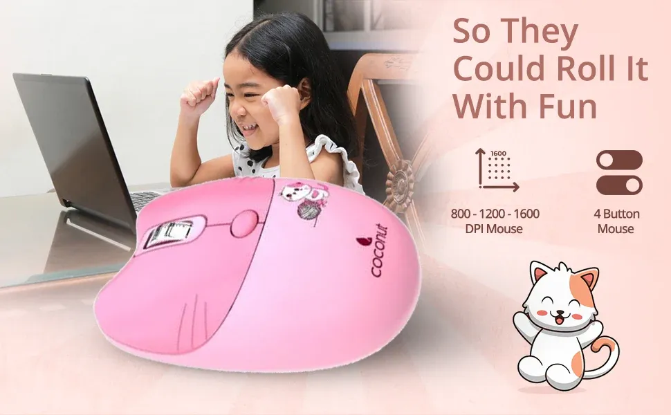 COCONUT Poppy Retro Wireless Combo, Pink overview 3