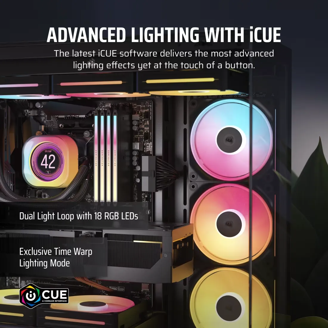 CORSAIR iCUE LINK LX140-R RGB 140mm PWM Reverse Fan (Black) overview 3