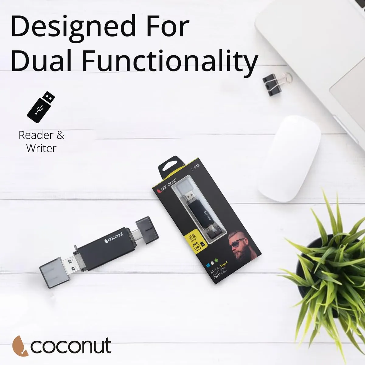 Coconut CR12 USB Type C 3.1 / USB A Card Reader overview 4