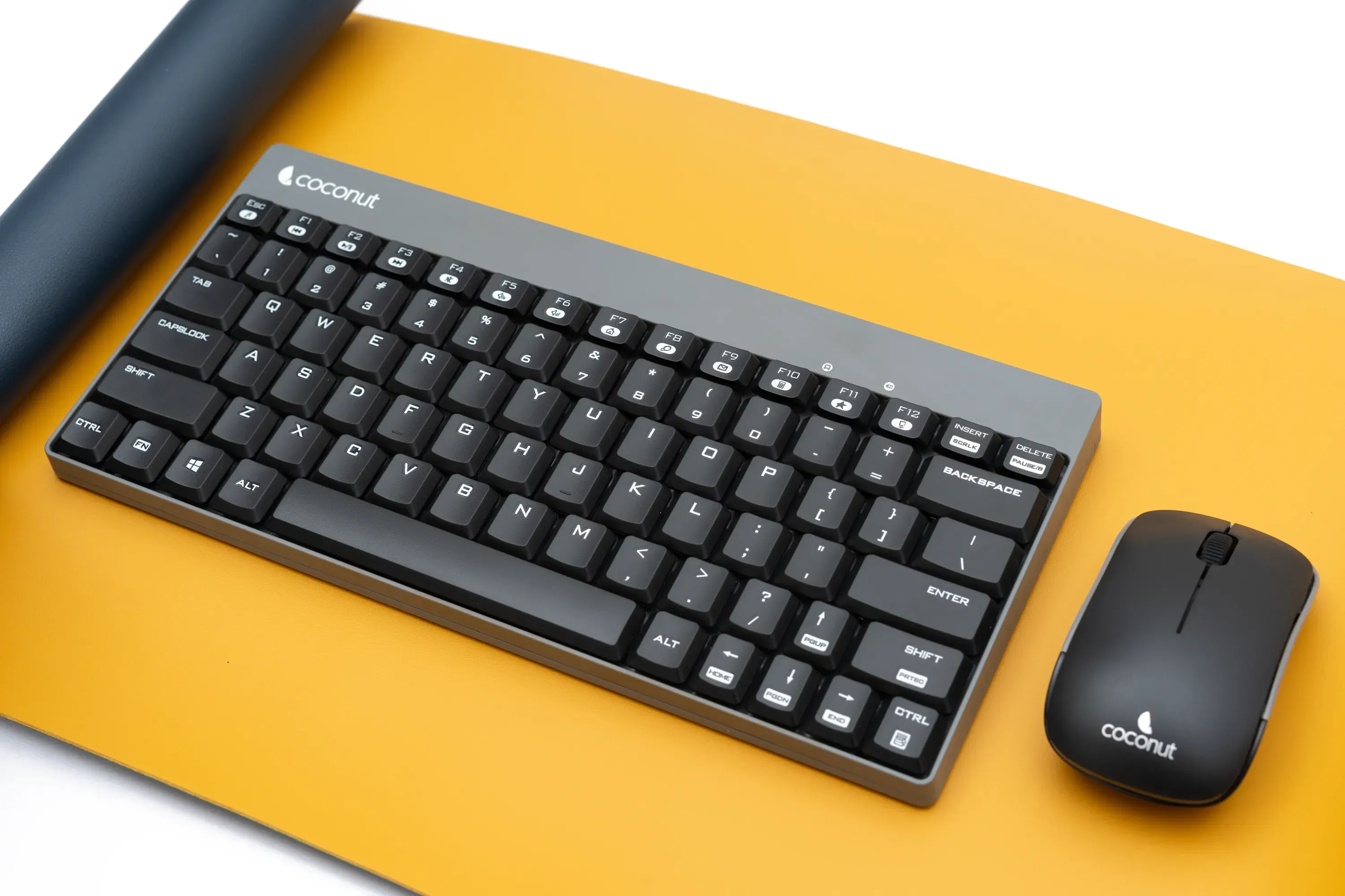 Coconut DM01 Reversible Desktop Mat Vegan PU Leather, Splashproof desk mat, Anti-skid, Anti-Slip, Reversible (Blue+Yellow) overview 1