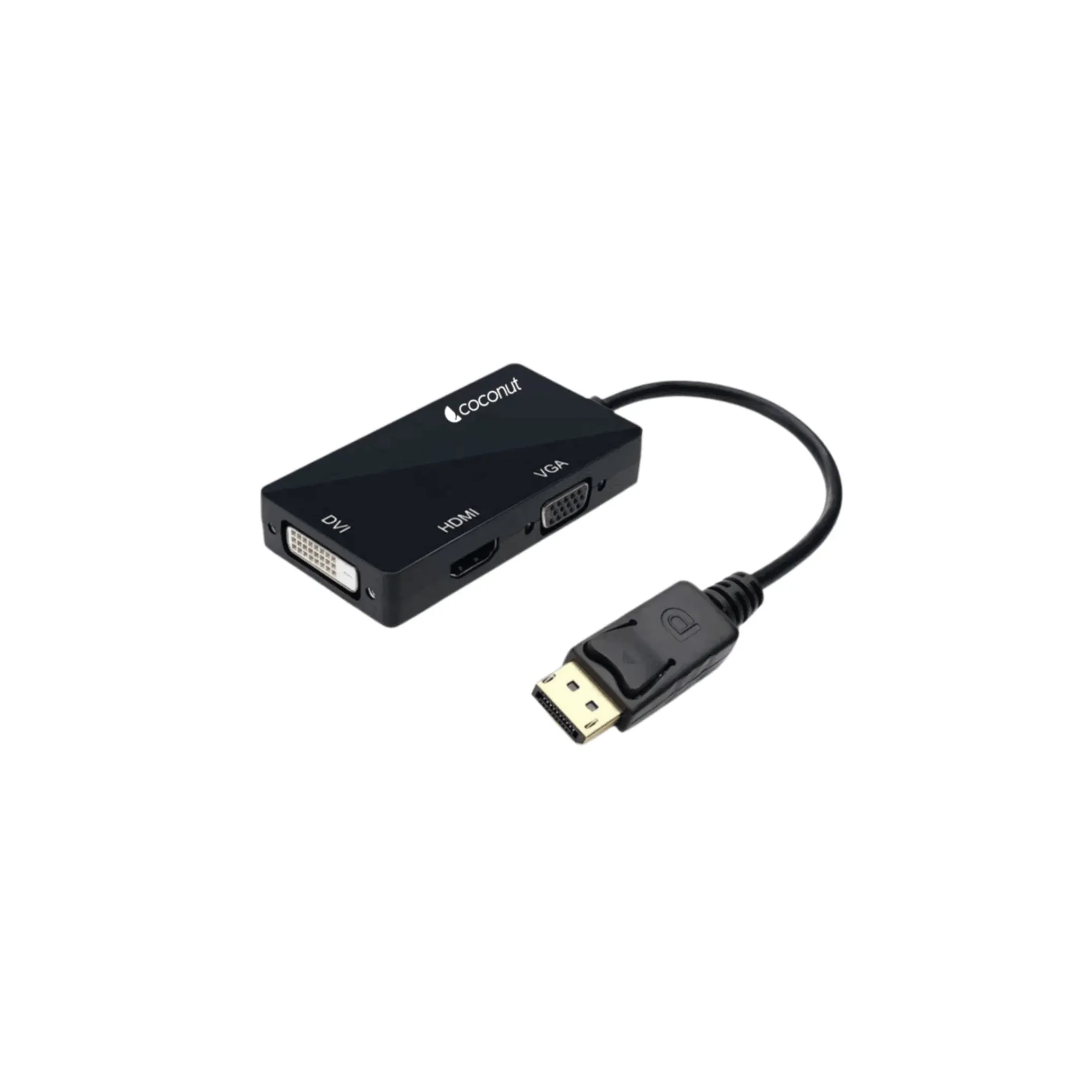 Coconut DisplayPort to HDMI + VGA + DVI Converter, Male to Female overview 1