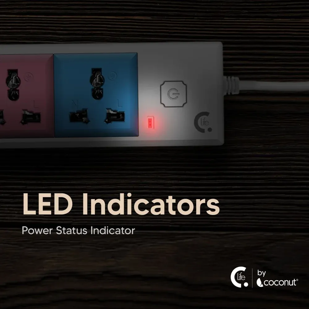 Coconut EB01 5 Socket With LED Indicators overview 3