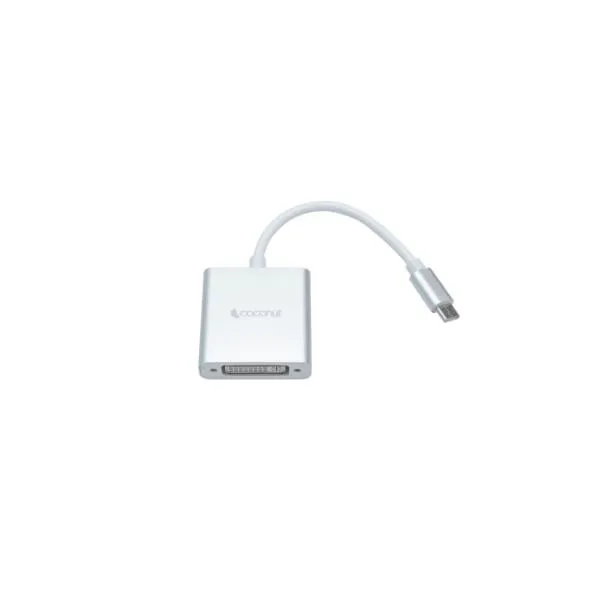 Coconut Type C to DVI Converter Strong Metal Enclosure, High Quality Chipset, Super Portable, 4K Resolution