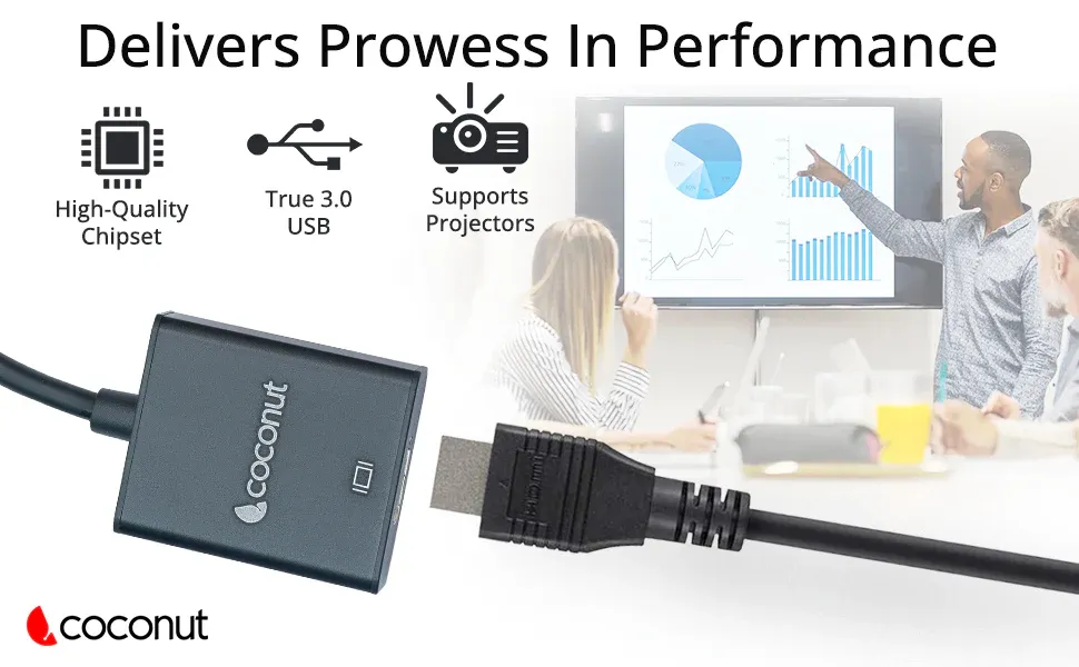 Coconut USB 3.0 to HDMI Converter, 4K Resolution Strong Metal Enclosure, High Quality Chipset, True USB 3.0, Super Portable overview 2