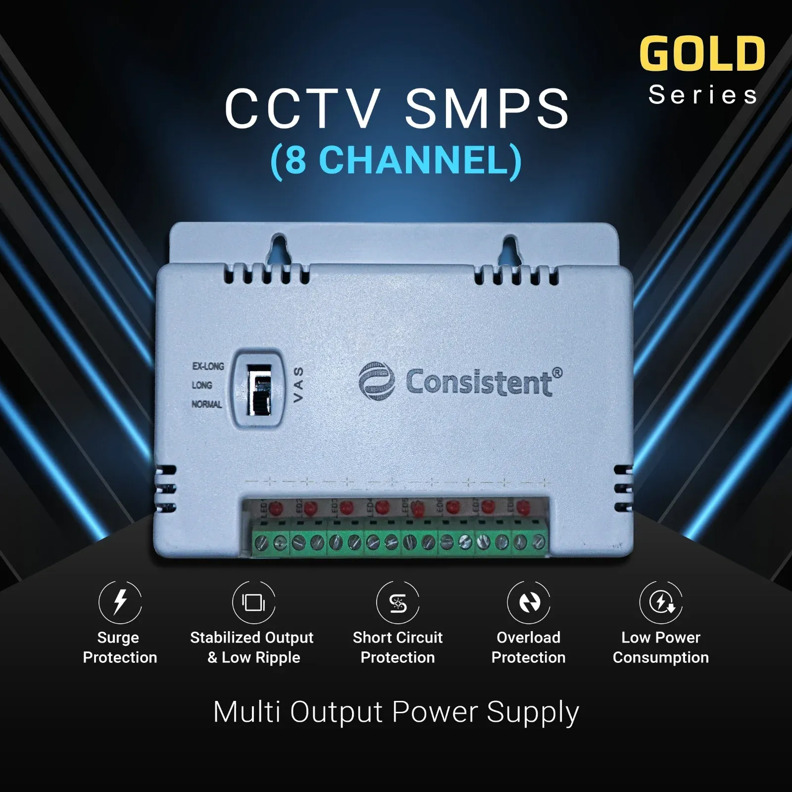 Consistent CCTV 8 Channel SMPS (CT-CPS-08P-S) overview 1