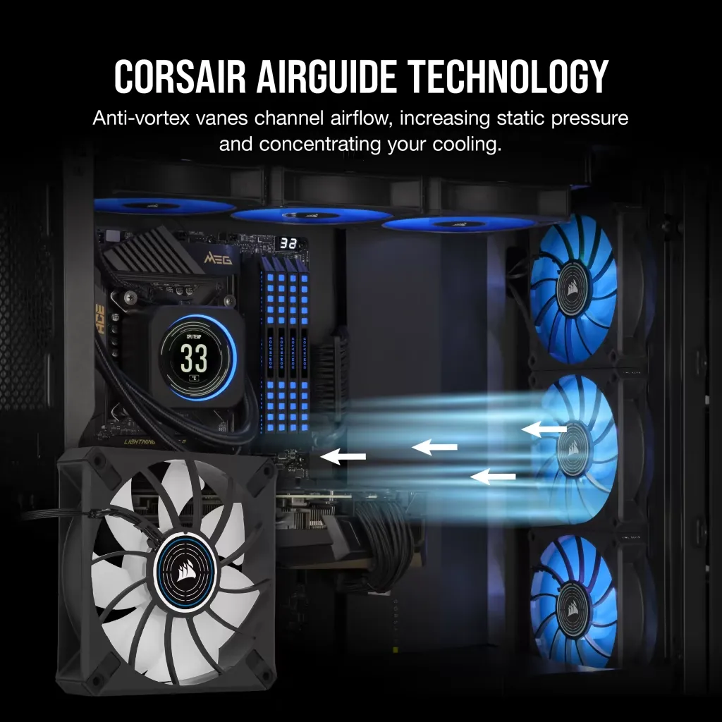 Corsair ML120 LED Elite 120mm Blue LED Cabinet Fan (Single Pack) overview 2