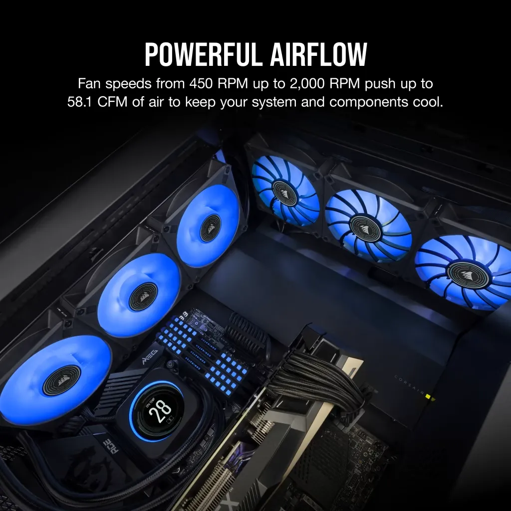 Corsair ML120 LED Elite 120mm Blue LED Cabinet Fan (Single Pack) overview 4