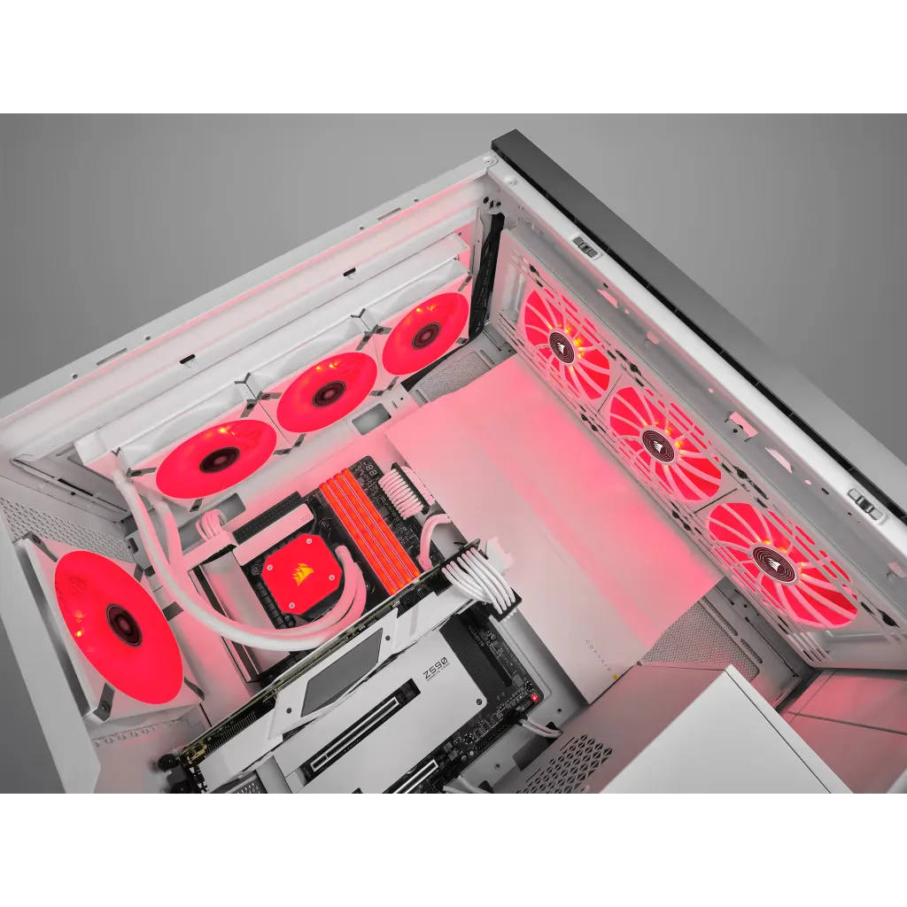 Corsair ML120 LED Elite 120mm Red LED Cabinet Fan (Single Pack - White Frame) overview 5