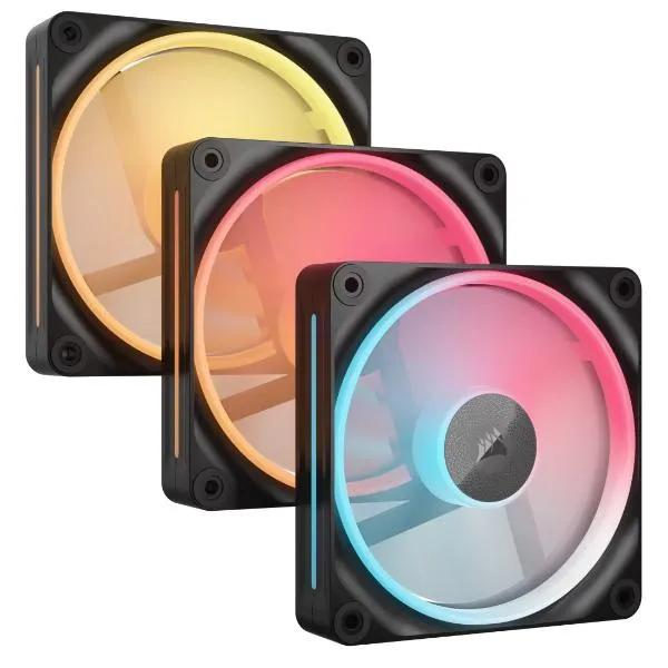 Corsair iCUE LINK LX120-R RGB 120mm PWM Reverse Fans Starter Kit - Black