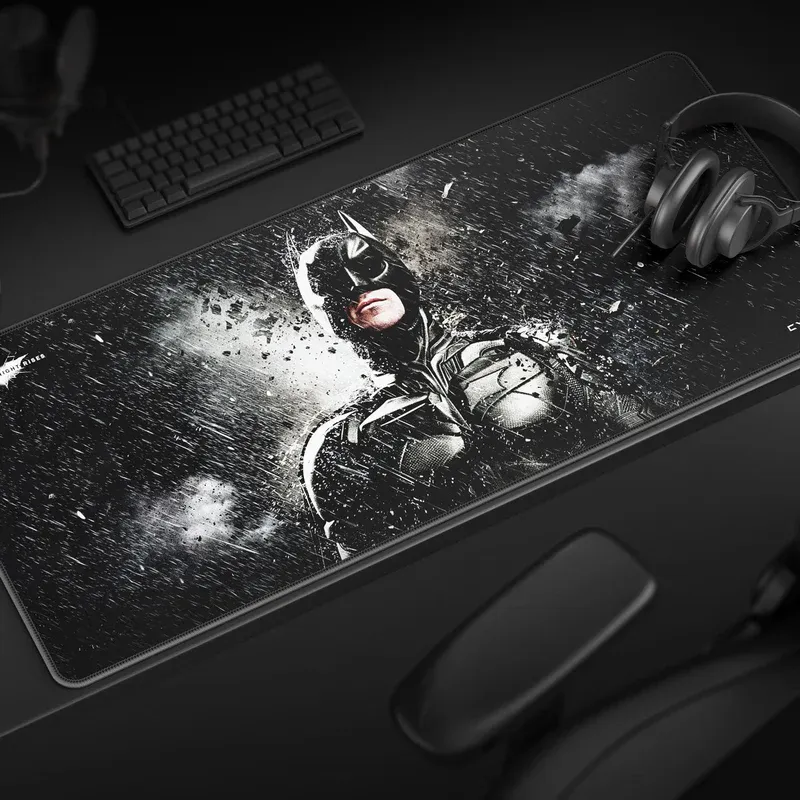 Cybeart | Batman - The Dark Knight Rises Gaming Desk Mat (XXL - 900x400x4mm) | Waterproof, Never Slip Base, Stitched Edges, Esports Grade overview 1