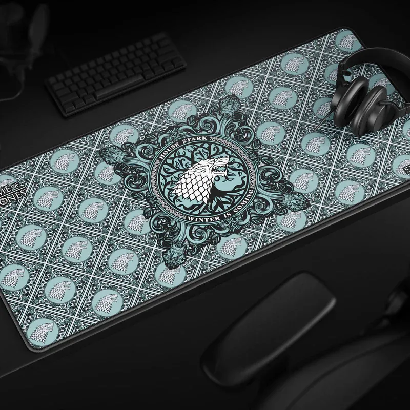 Cybeart | House Stark Gaming Desk Mat (XXL - 900x400x4mm) | Waterproof, Never Slip Base, Stitched Edges, Esports Grade overview 1