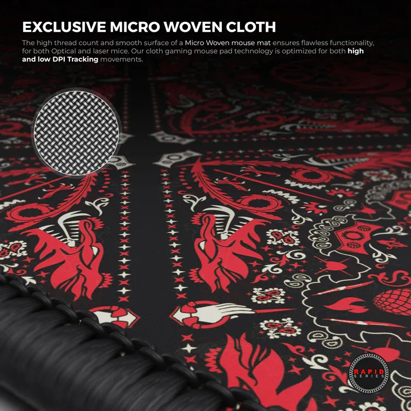 Cybeart | House Targaryen Gaming Desk Mat (XXL - 900x400x4mm) | Waterproof, Never Slip Base, Stitched Edges, Esports Grade overview 2