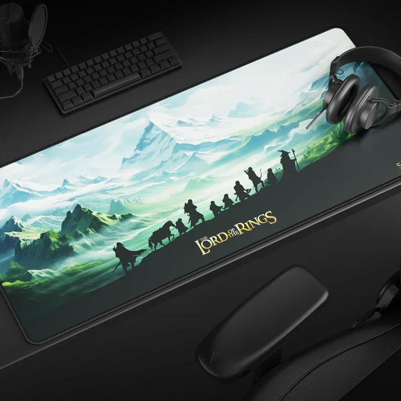 Cybeart | Lord of The Rings Gaming Desk Mat (XXL - 900x400x4mm) | Waterproof, Never Slip Base, Stitched Edges, Esports Grade overview 1