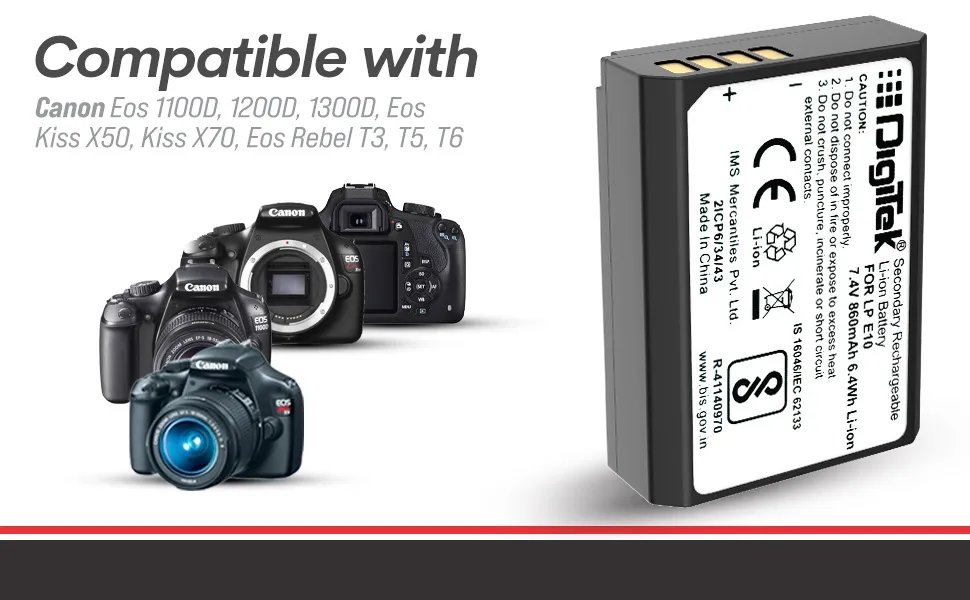 DIGITEK (LP E10) Lithium-ion Rechargeable Battery overview 10
