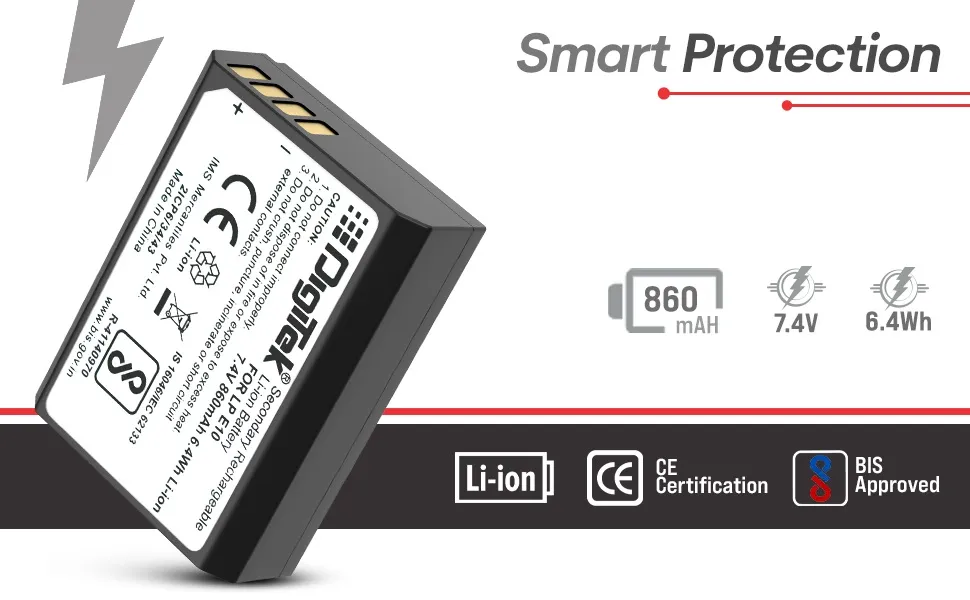 DIGITEK (LP E10) Lithium-ion Rechargeable Battery overview 4