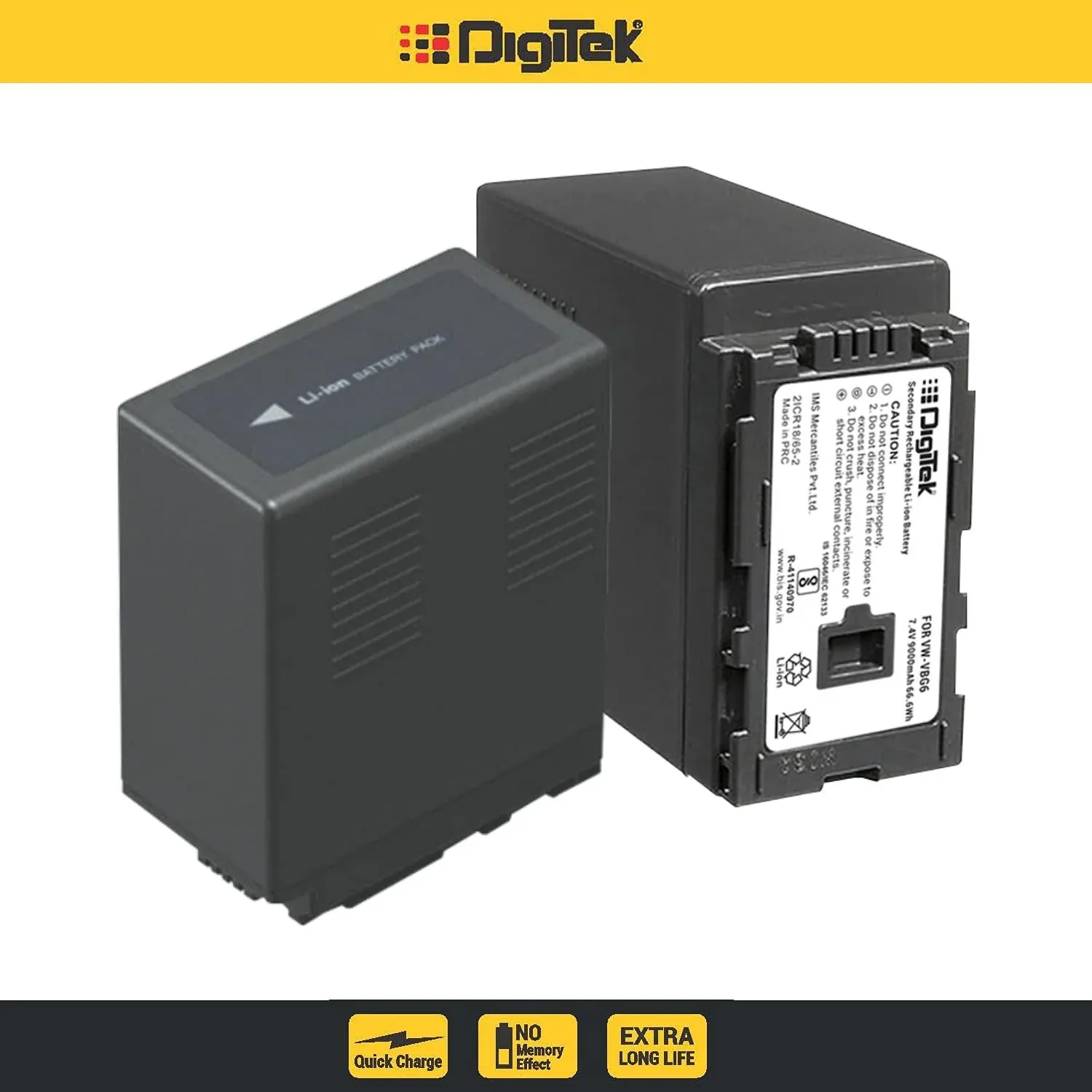 Digitek (VBG-6) Secondary Li-ion Rechargeable Battery for VW VBG6 overview 1