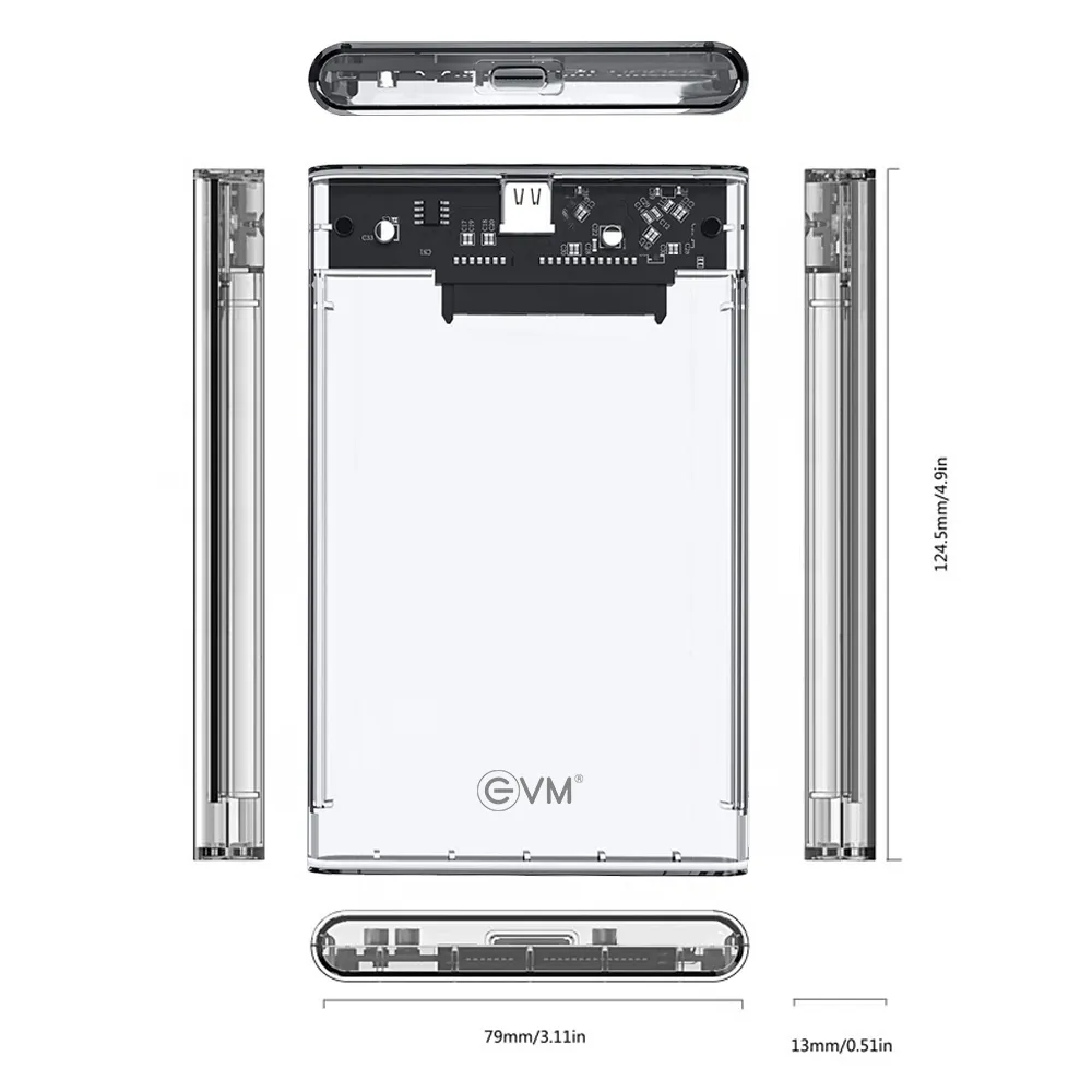 EVM 2.5" Type-c Sata Casing High Speed Usb 3.1 overview 1