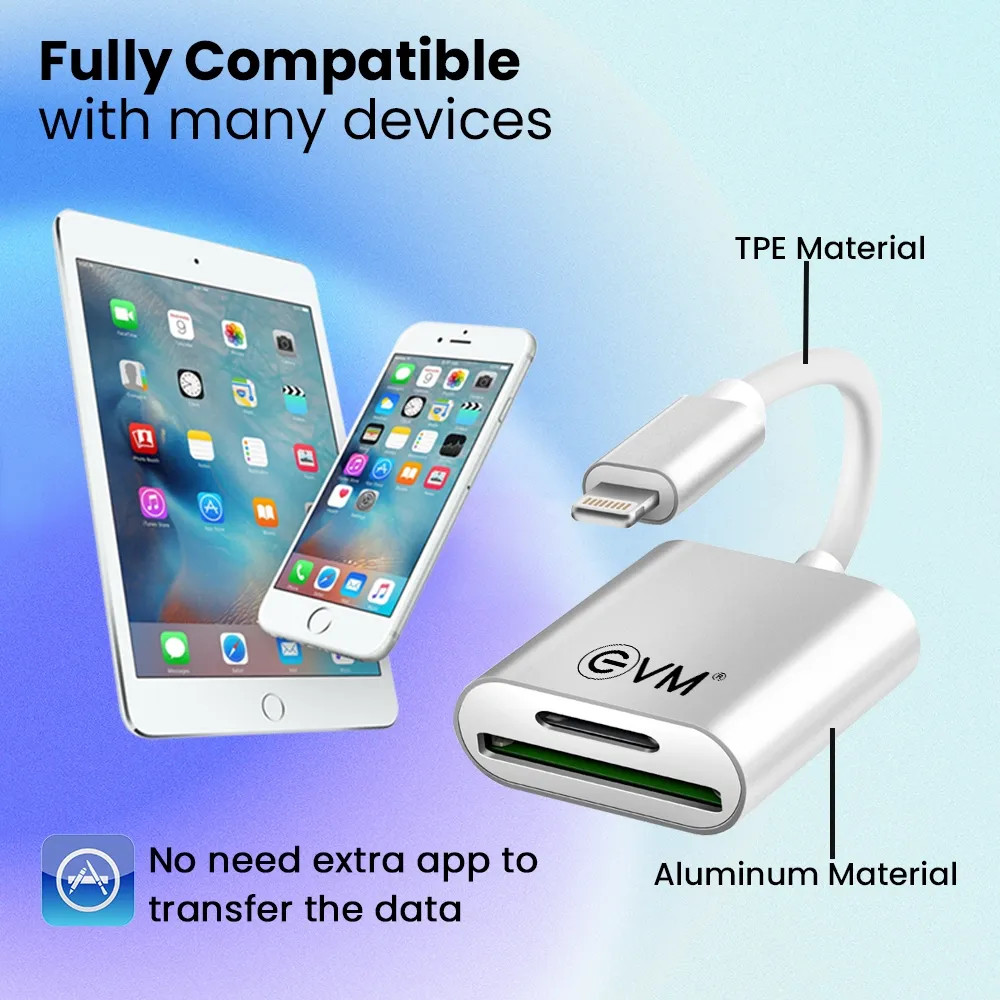 EVM 2in-1 OTG Apple Accessory Memory Card Reader overview 3