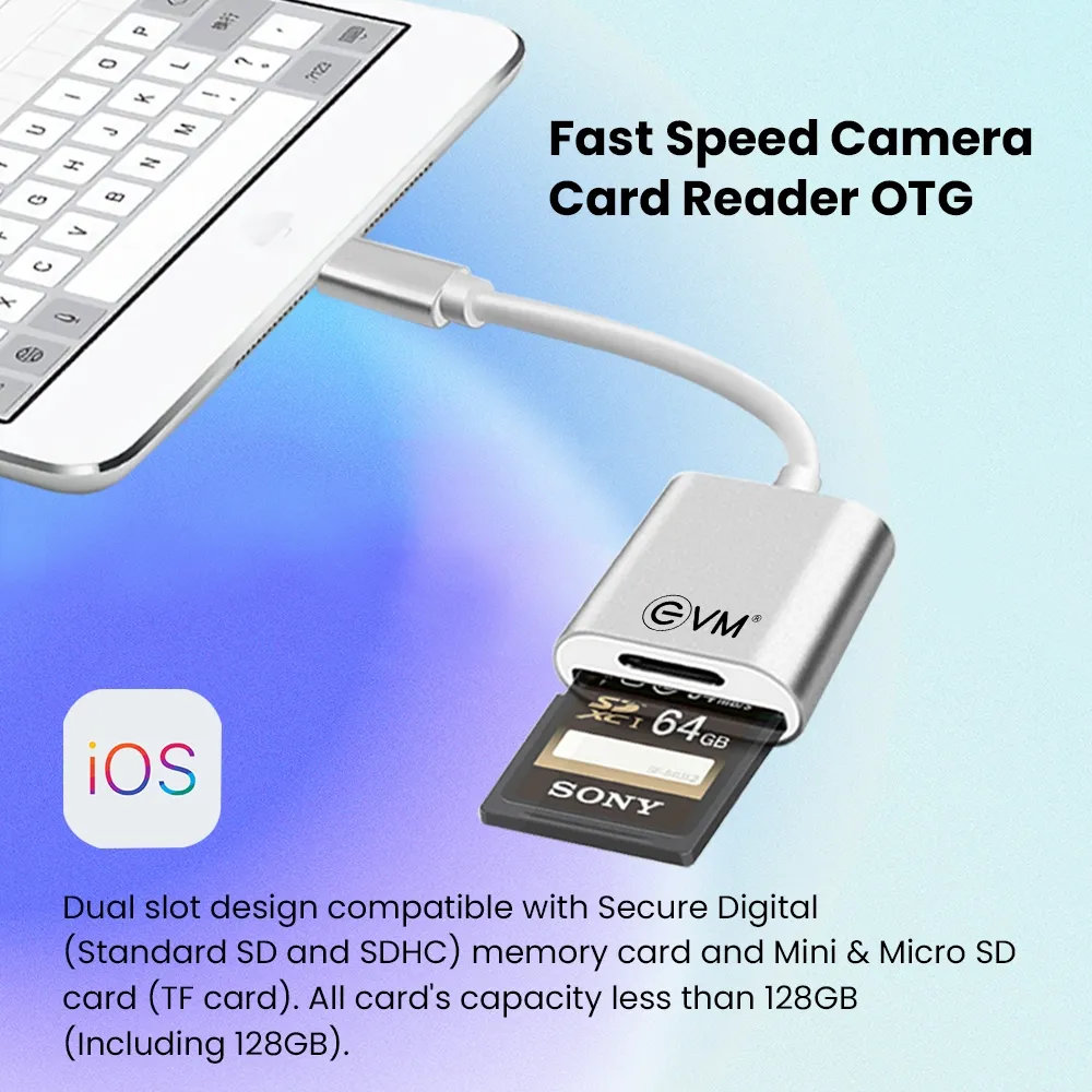 EVM 2in-1 OTG Apple Accessory Memory Card Reader overview 4