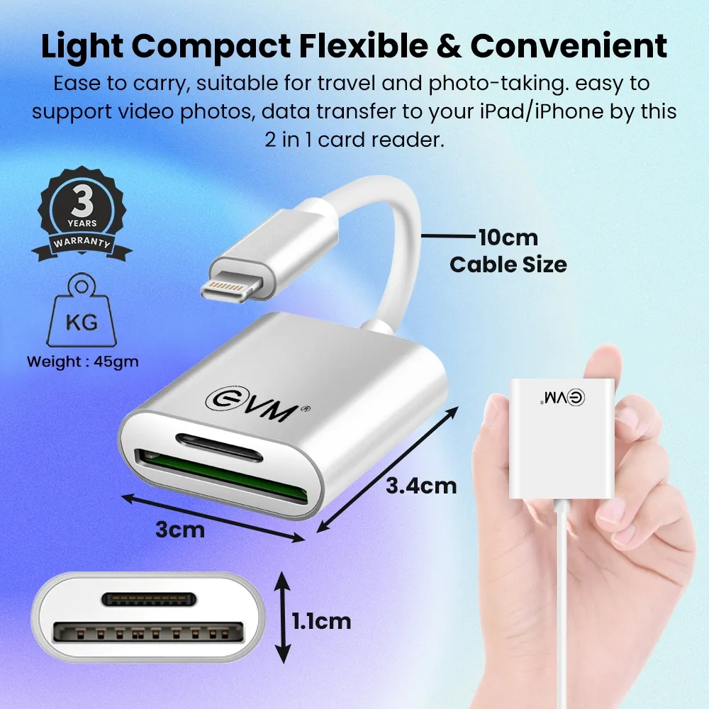 EVM 2in-1 OTG Apple Accessory Memory Card Reader overview 5