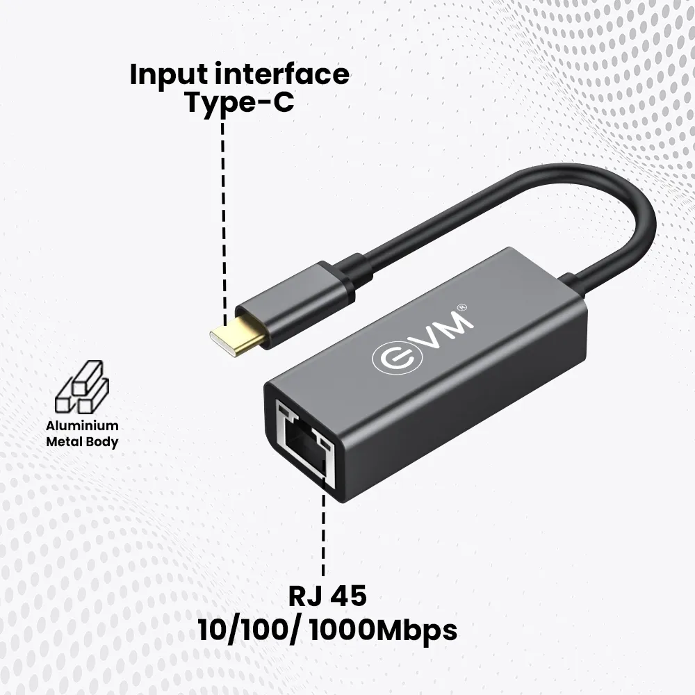 EVM 5-in-1 Type-c To 1000 Mbps Gigabit Ethernet Charging Port Workstation Laptops & Desktops overview 2