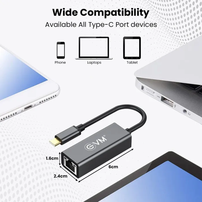 EVM 5-in-1 Type-c To 1000 Mbps Gigabit Ethernet Charging Port Workstation Laptops & Desktops overview 4