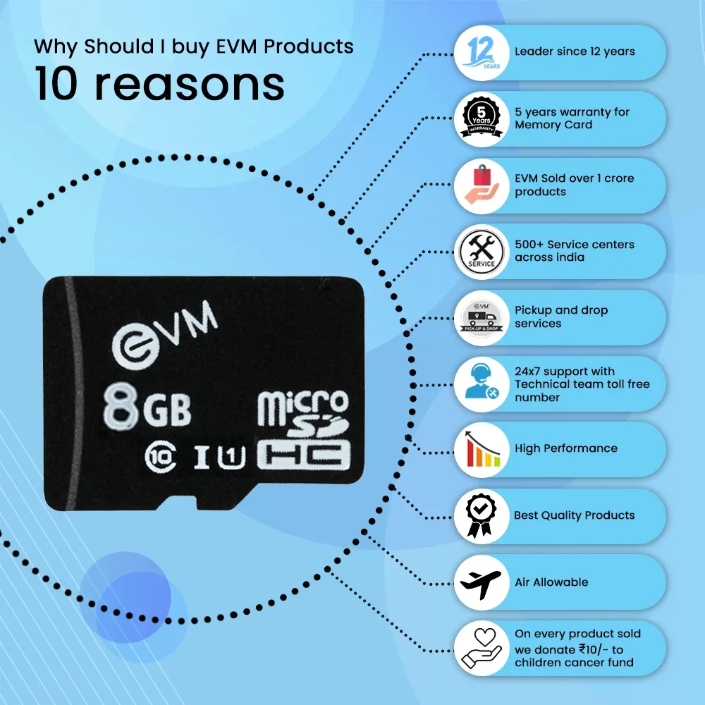 EVM 8GB Micro Sd Card Class 10 (Memory Card) overview 5