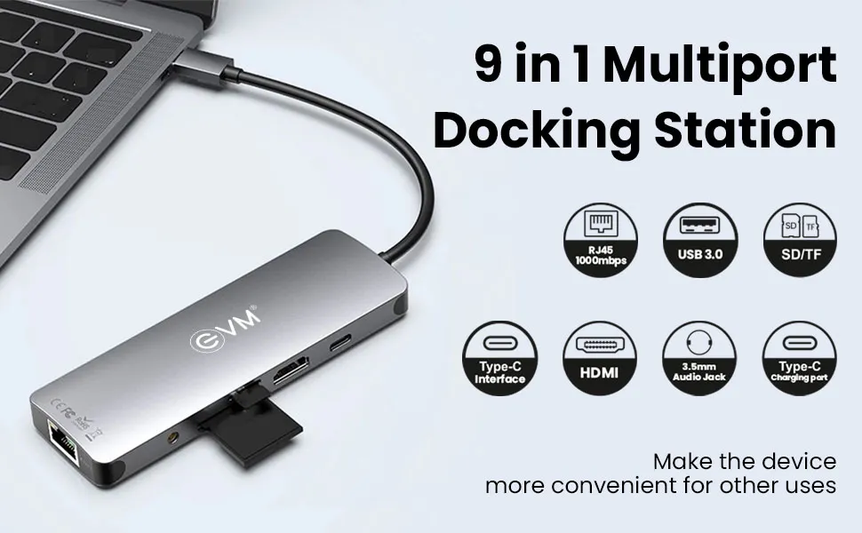 EVM 9 IN 1 Multiport Docking Station overview 1