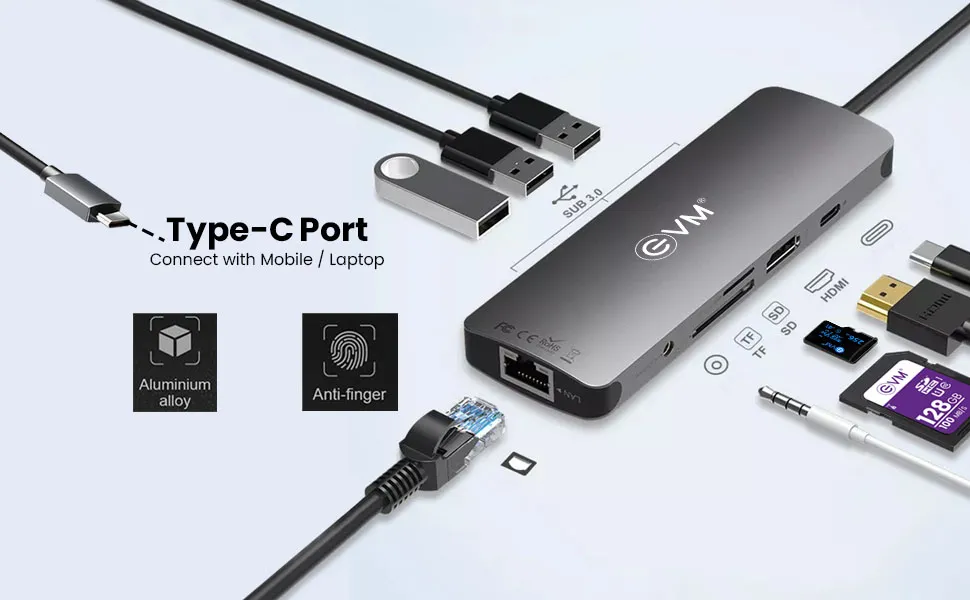 EVM 9 IN 1 Multiport Docking Station overview 2