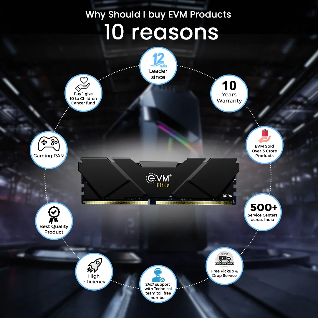 EVM Elite Gaming 8gb Ddr4 3200 Mhz Desktop Ram overview 5