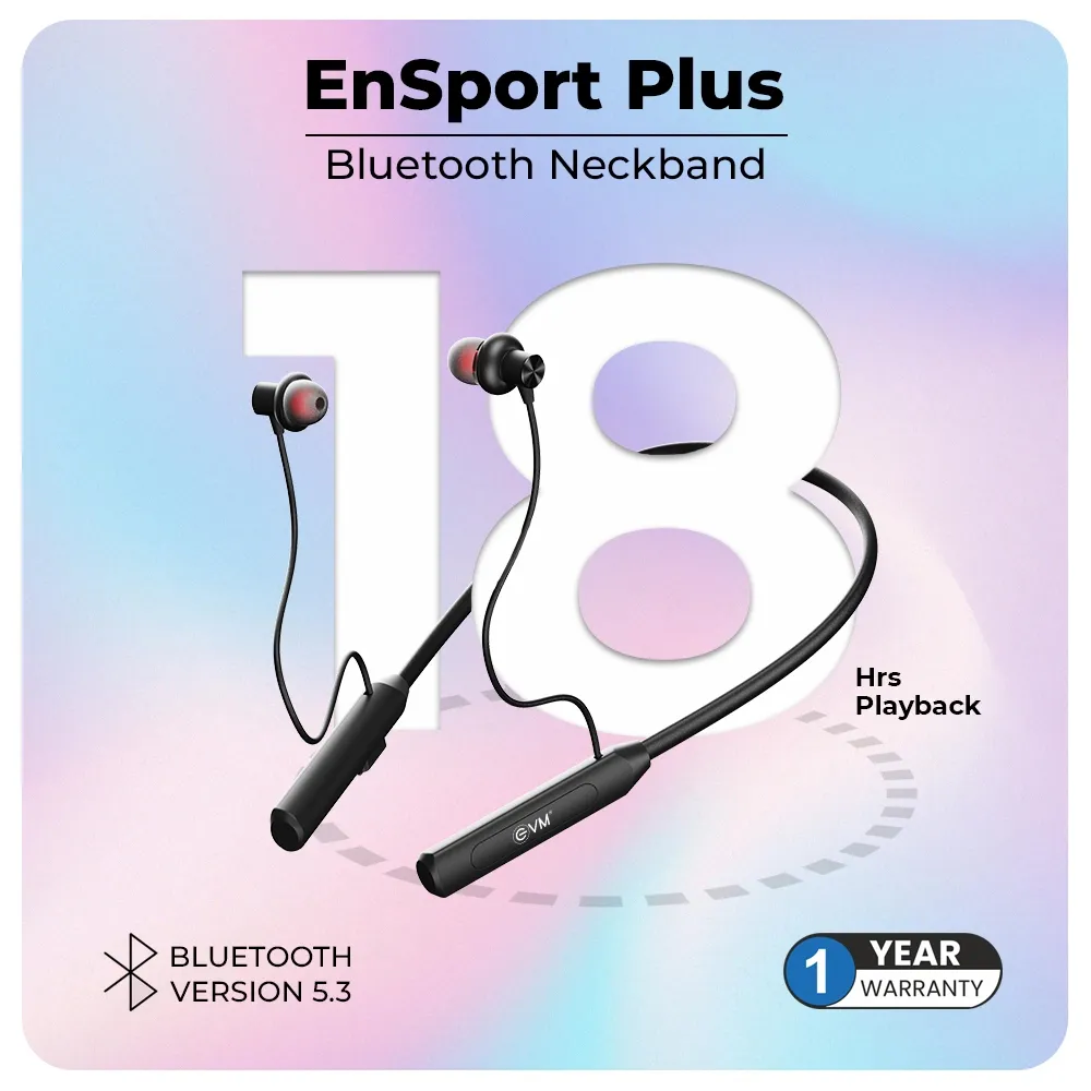 EVM EnSport Plus Bluetooth Neckband EVM-NB-030 (Black) overview 1