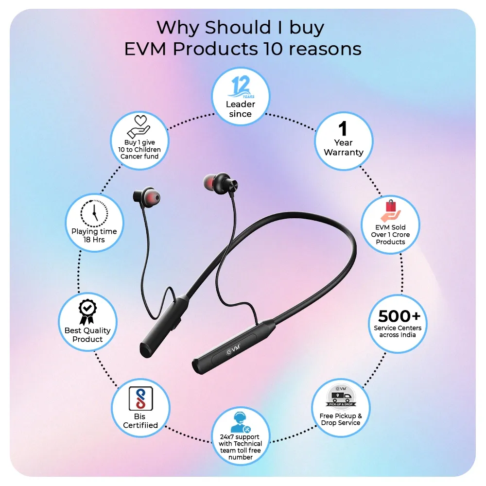 EVM EnSport Plus Bluetooth Neckband EVM-NB-030 (Black) overview 4