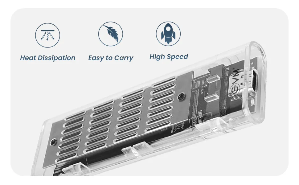EVM External Casing with USB 3.1 Gen 2 M.2 SATA & NVMe SSD Case overview 6
