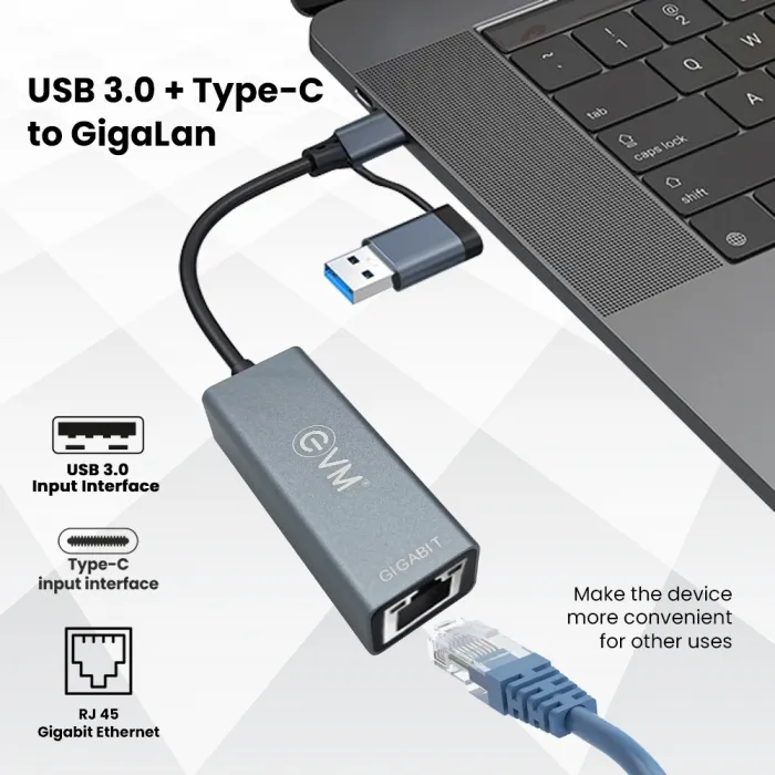 EVM GL2 USB 3.0 + Type-C To Gigabit LAN overview 1