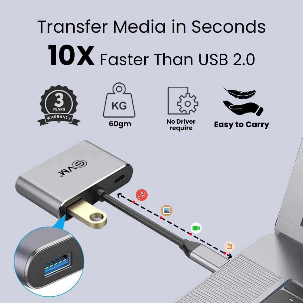 EVM Type C 4 in 1 HDMI + VGA Docking Station overview 4