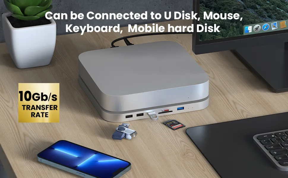 EVM USB-C Hub Docking Station With HDMI For Mac Mini/Mac Studio (MINI HUB PRO MAX) overview 4