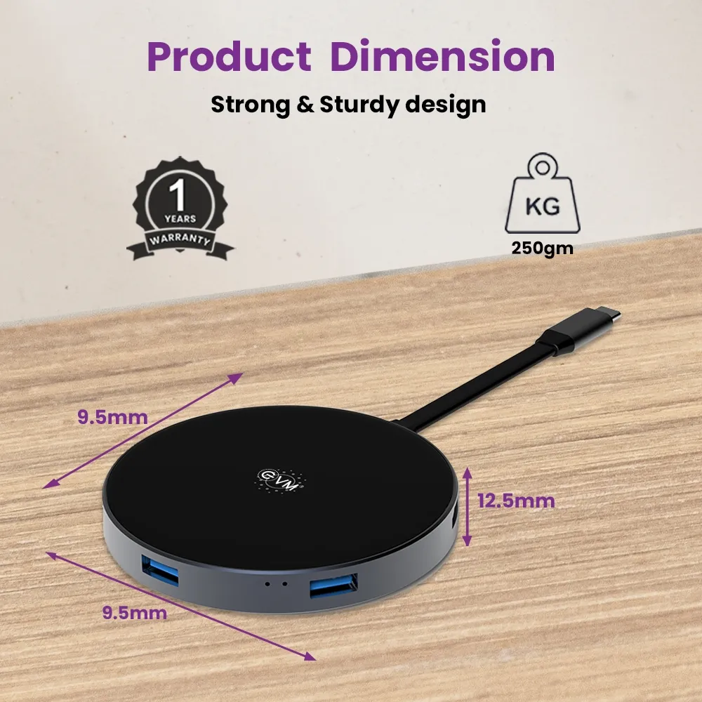 EVM USB-C Hub With 5W Wireless Charging overview 6