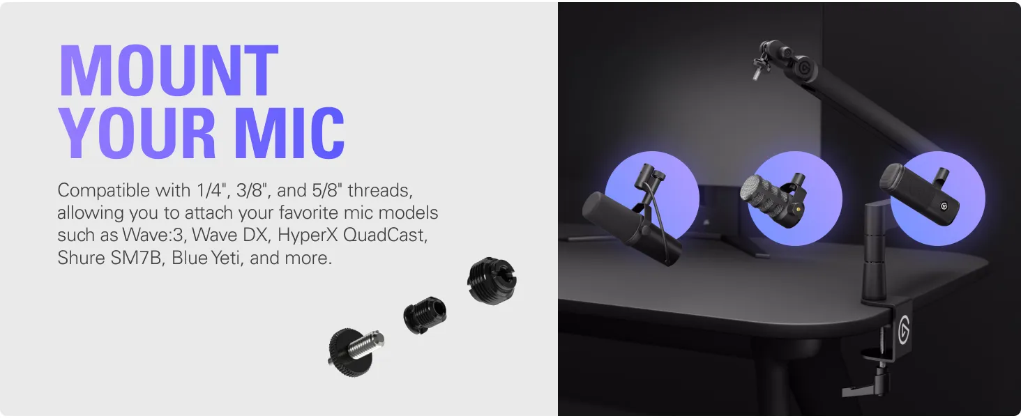 Elgato Wave Mic Arm Pro Black - 360° Rotatable Low Profile overview 6