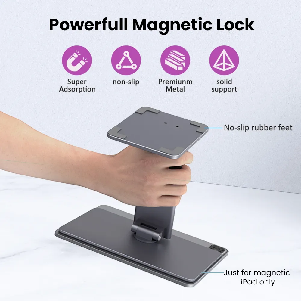 Evm Aluminum Magnetic Stand With Hub For Ipad (EMS-11) overview 3