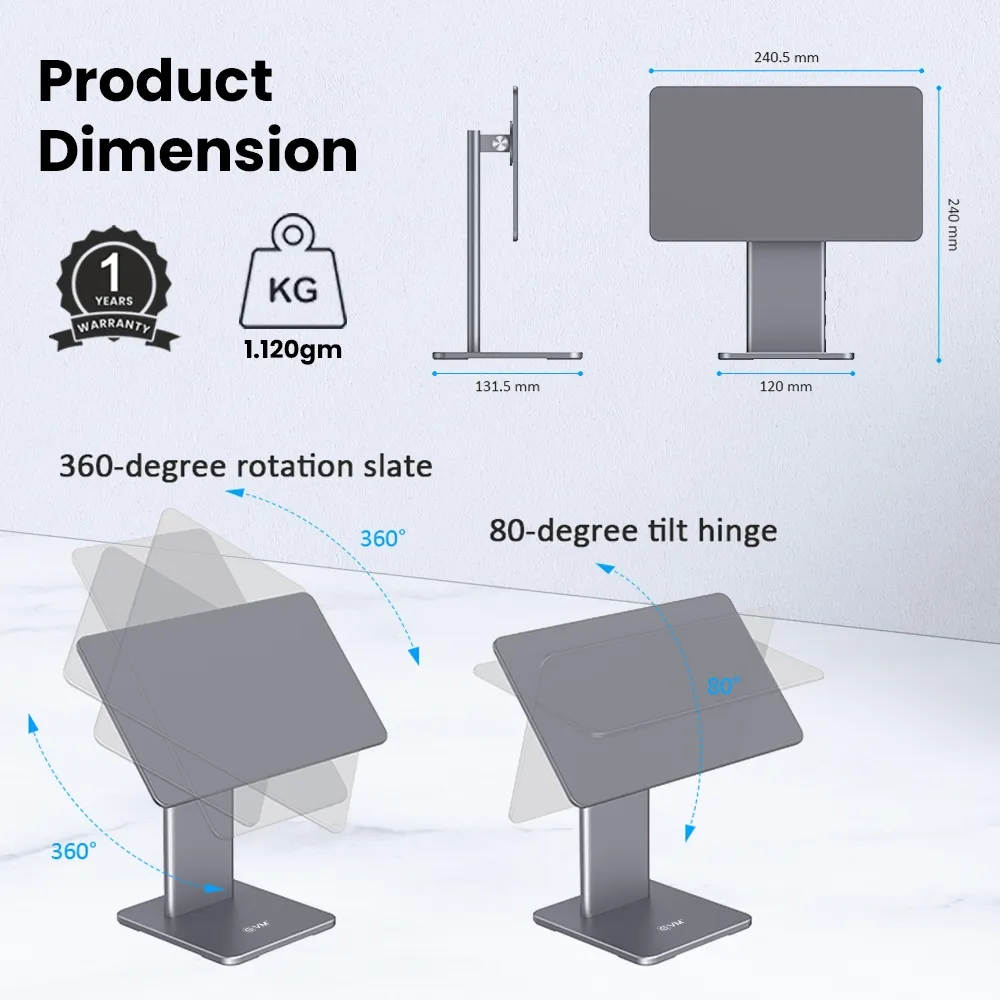 Evm Aluminum Magnetic Stand With Hub For Ipad (EMS-11) overview 5
