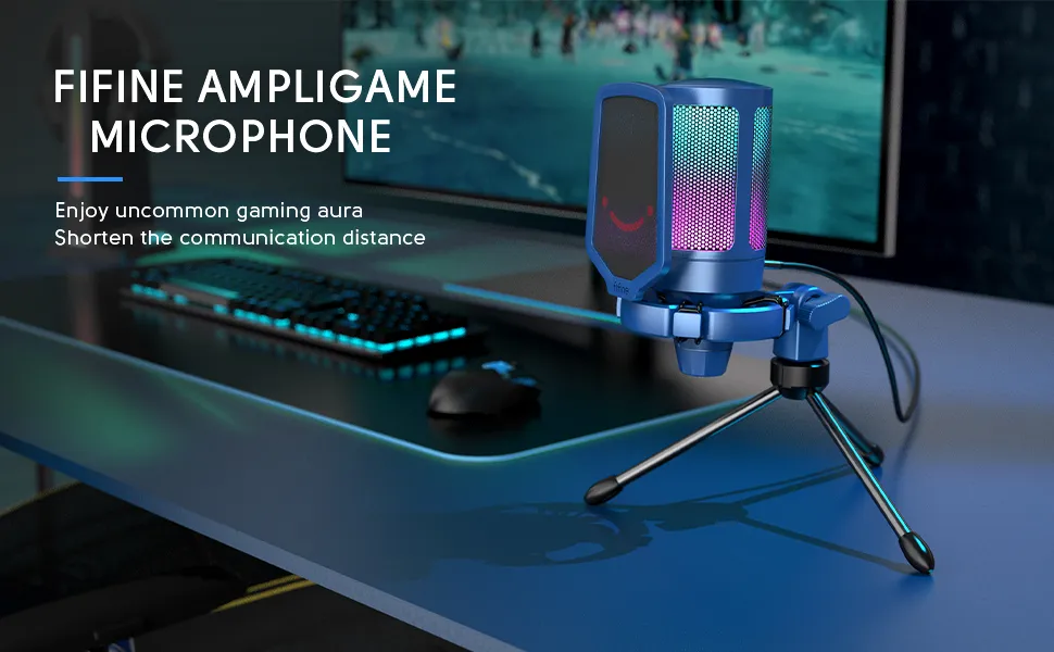 FIFINE Ampligame A6V USB Gaming Microphone (Blue) overview 2