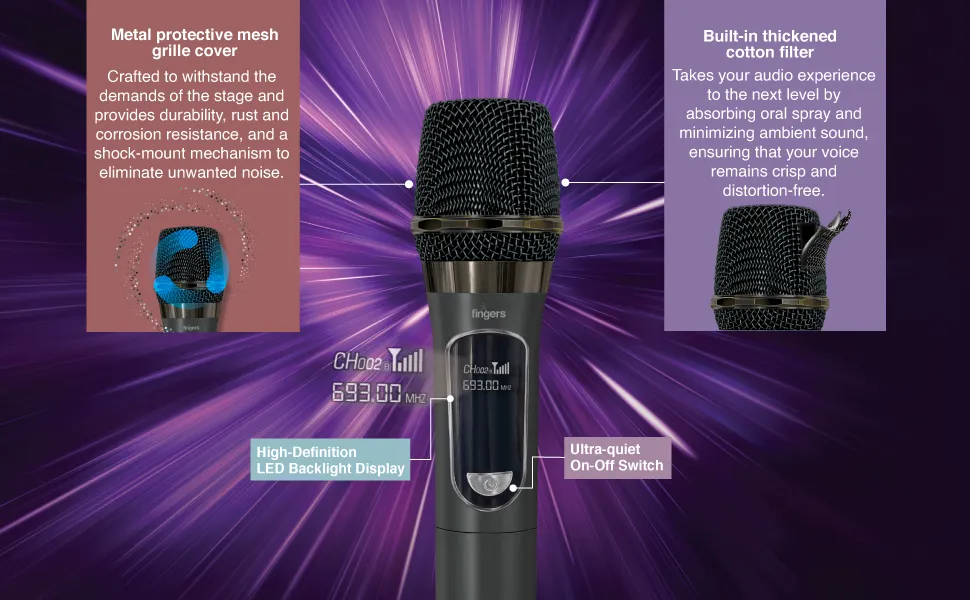 FINGERS Freedom Mic-U105 Wireless Microphone overview 3